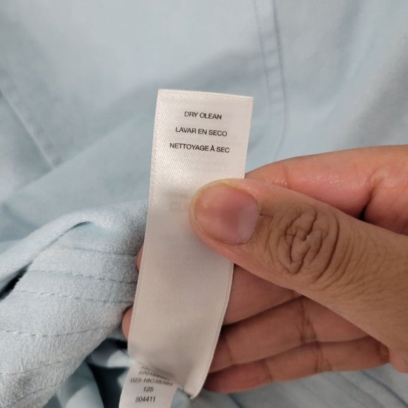 Chico's Women's Biker Jacket Color Light Blue Laser cut details Sz 1 - Picture 8 of 8